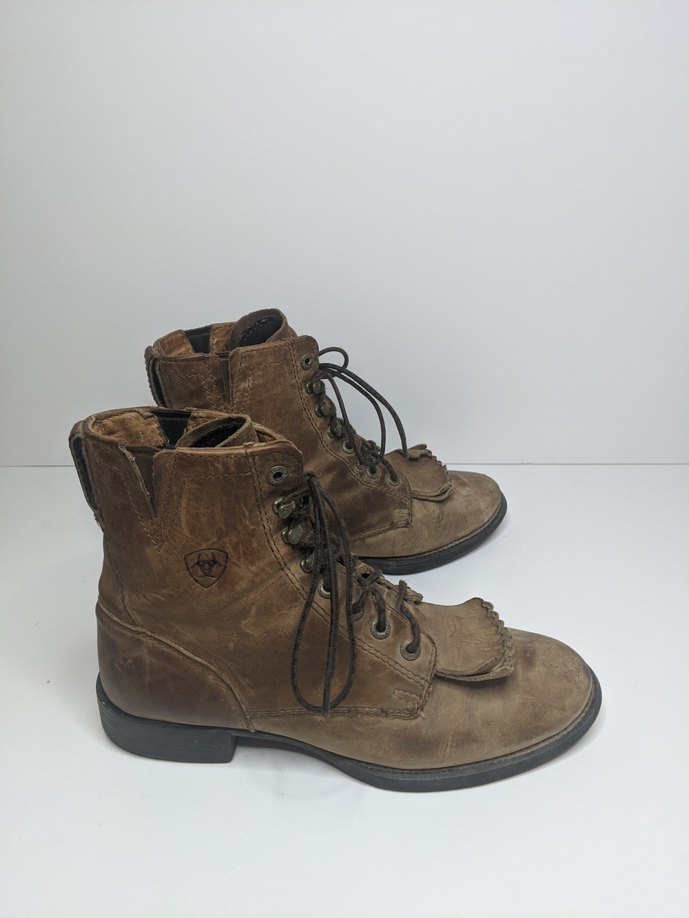 Ariat Brown Leather Lace-Up Boot Interior Size 7.5 Women